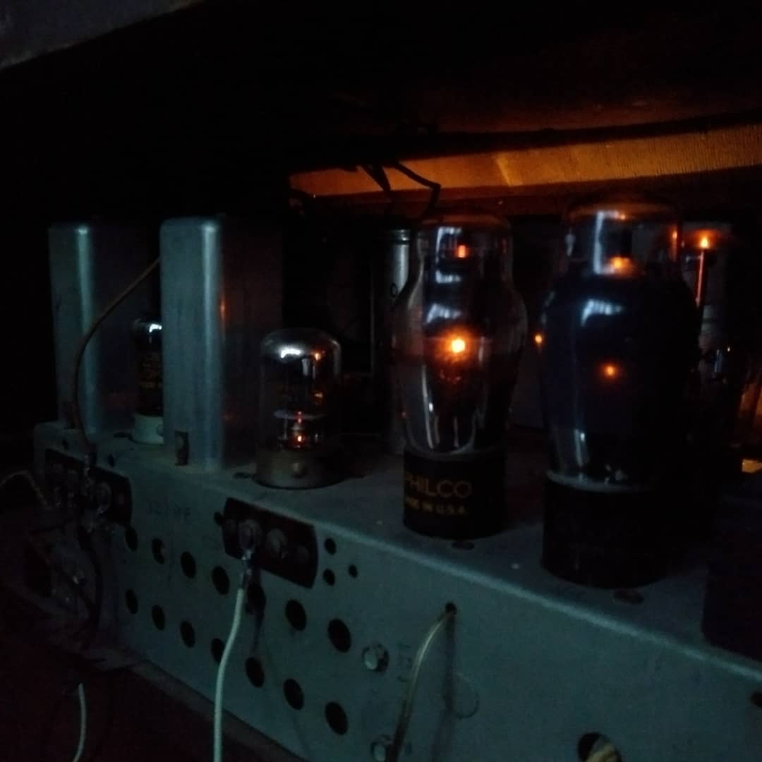 Vacuum tubes glowing